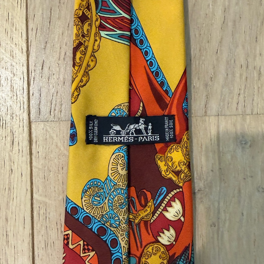 Hermes Multicolor Silk Tie - Picture 3 of 3